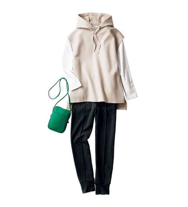 VINNO（ヴィノ）の「カットメルトンフーディベスト（ベスト）」｜詳細画像