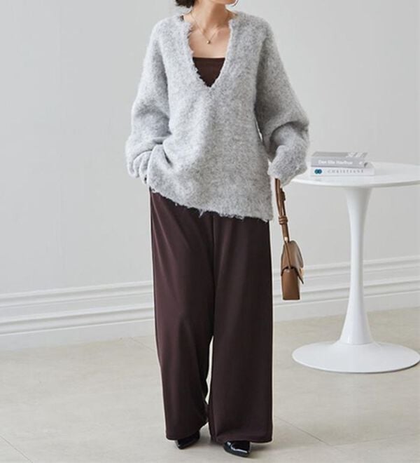 RANAN（ラナン）の「ディープキーネックシャギーニット（ニット・セーター）」｜詳細画像