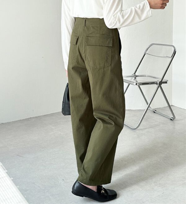 GeeRA（ジーラ）の「コットンワイドベイカーパンツ（フルレングスパンツ）」｜詳細画像