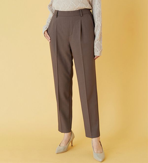 BELLUNA（ベルーナ）の「麻調ストレッチ素材テーパードパンツ（テーパードパンツ）」｜詳細画像