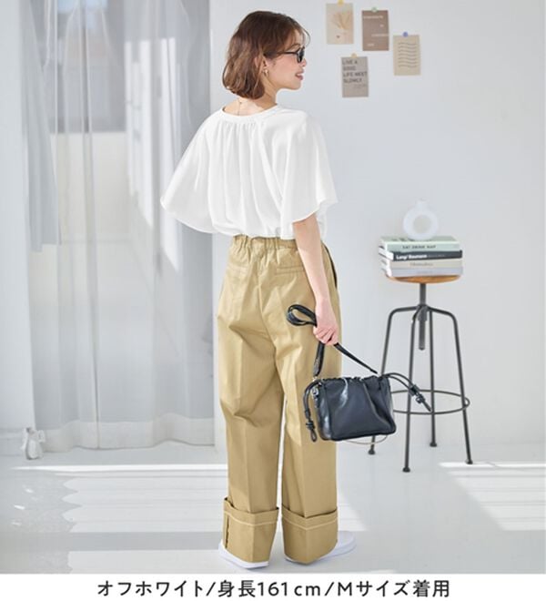 Viola e Viola（ヴィオラ エ ヴィオラ）の「【接触冷感】さらっと涼感フレアスリーブブラウス（ブラウス）」｜詳細画像