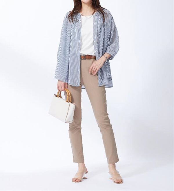 BELLUNA（ベルーナ）の「【新色追加】スラブ素材ギャザーデザインブラウス（ブラウス）」｜詳細画像