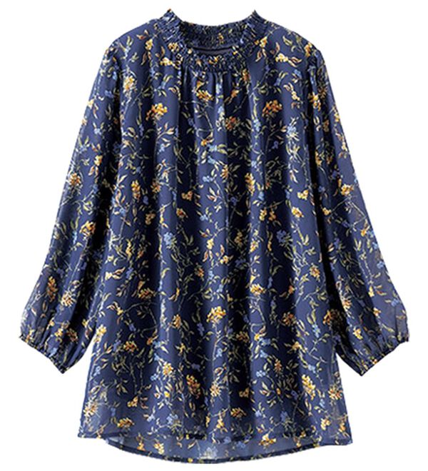 BELLUNA（ベルーナ）の「シフォンプリントシャーリング使いブラウス（ブラウス）」｜詳細画像