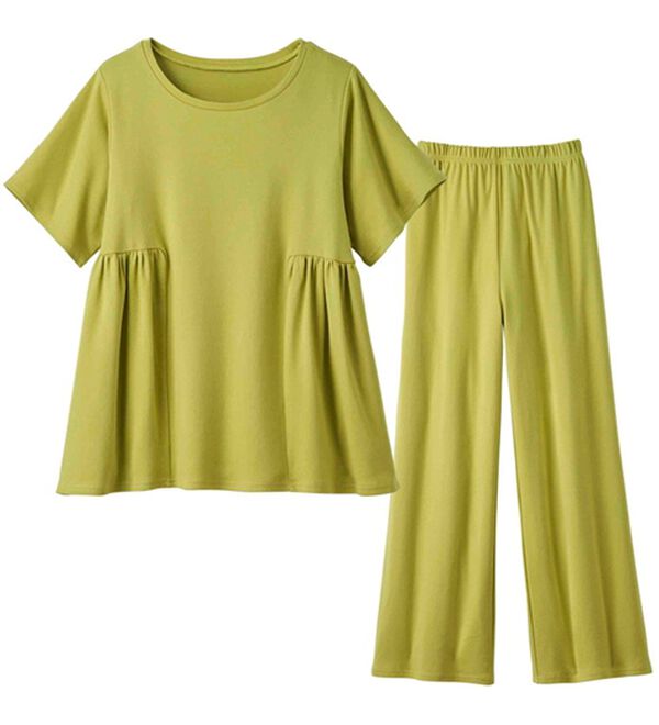 YU'NOW（ユナウ）の「コットン１００％シルケットスムースルームウェアセット（パジャマ・ルームウェア）」｜詳細画像