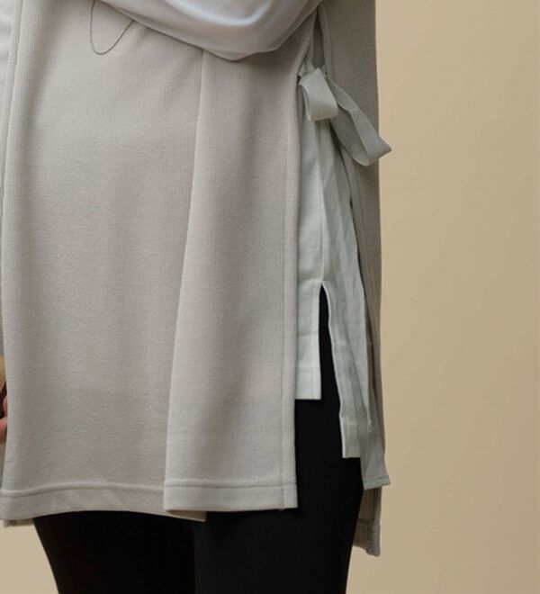 BELLUNA（ベルーナ）の「あぜ素材サイドリボン使いベストアンサンブル（アンサンブル）」｜詳細画像