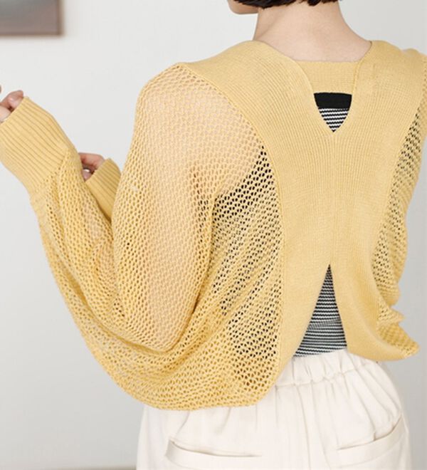 GeeRA（ジーラ）の「バックオープンサマーメッシュボレロ（その他カーディガン）」｜イエロー