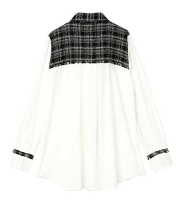 RANAN（ラナン）の「ツイード切替シャツブラウス（ブラウス）」｜詳細画像