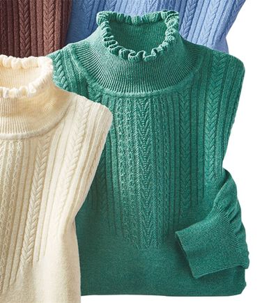 ルフラン（ルフラン）の「お手入れラクなウール混あったかニット（ニット・セーター）」