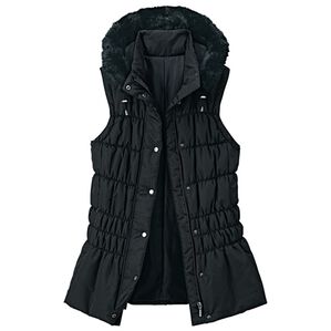 ルフラン（ルフラン）の「ファー使い軽量中わたベスト（中わたコート・ベスト）」｜黒