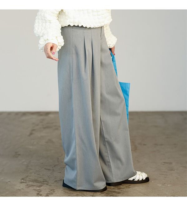 GeeRA（ジーラ）の「フロントポケットタックワイドパンツ（ワイドパンツ・ガウチョ）」｜詳細画像