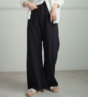 A HAPPY MARILYN（アハッピーマリリン）の「【Ｌ～８Ｌ】＜身長別に選べる２丈＞さらっと美脚ゆるカーブパンツ（ワイドパンツ・ガウチョ）」｜詳細画像