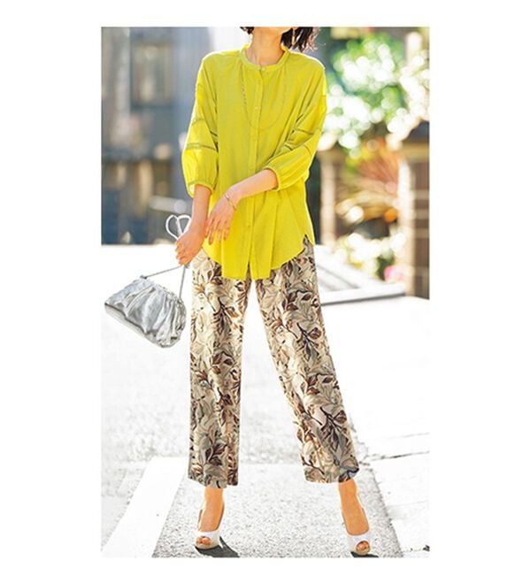 BELLUNA（ベルーナ）の「レーヨン混ビンテージ素材シャツチュニック（チュニック）」｜詳細画像