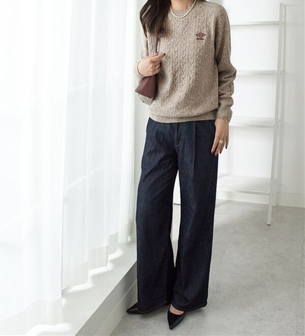 alotta（アロッタ）の「【ＵＭＢＲＯ】ミニケーブルニットトップス（ニット・セーター）」｜詳細画像