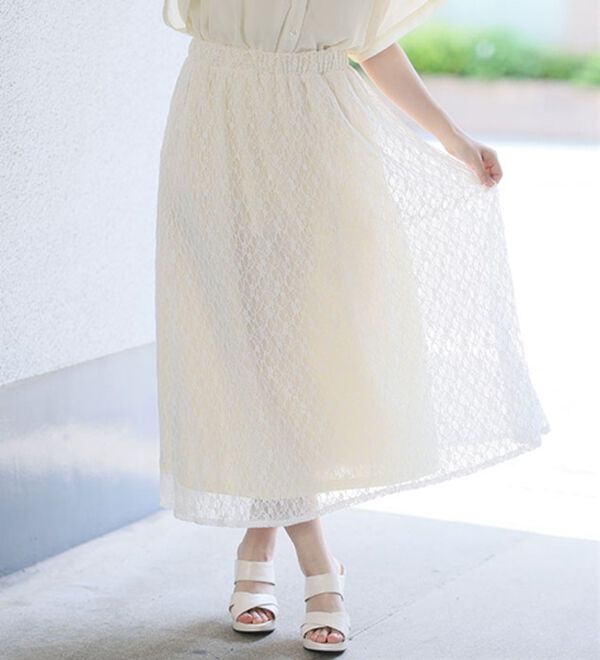 A HAPPY MARILYN（アハッピーマリリン）の「ストレッチレースで楽ちん綺麗シリーズ マーメイドスカート（ロングスカート）」｜詳細画像