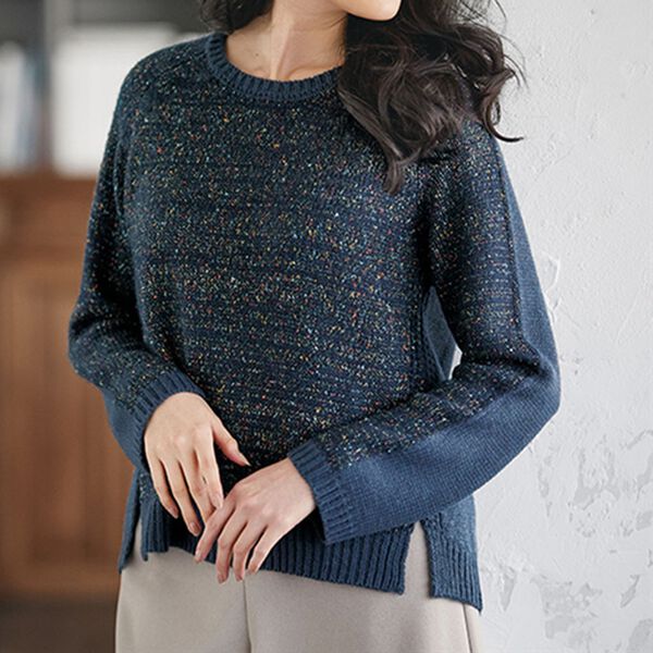 BELLUNA（ベルーナ）の「メランジニットスリットデザインセーター（ニット・セーター）」｜詳細画像