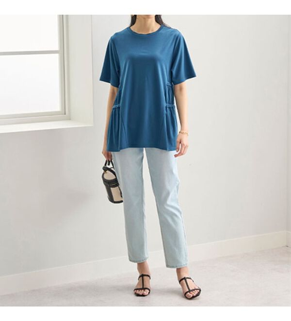 BELLUNA（ベルーナ）の「ヒンヤリ！サイドギャザー使いチュニック（チュニック）」｜詳細画像