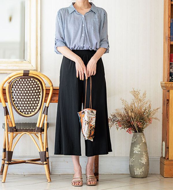 BELLUNA（ベルーナ）の「ヒンヤリ冷感イージーガウチョパンツ（ワイドパンツ・ガウチョ）」｜詳細画像