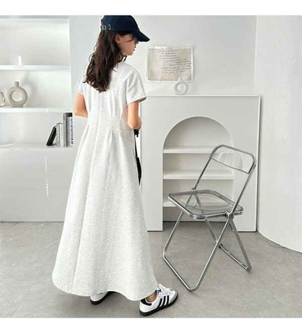 GeeRA（ジーラ）の「前後2WAYハーフジップフレンチ袖ワンピース（カットソーワンピース）」｜詳細画像