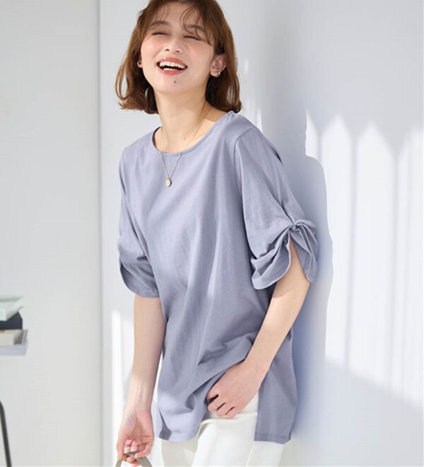 Viola e Viola（ヴィオラ エ ヴィオラ）の「綿１００％袖タックチュニック（チュニック）」｜詳細画像