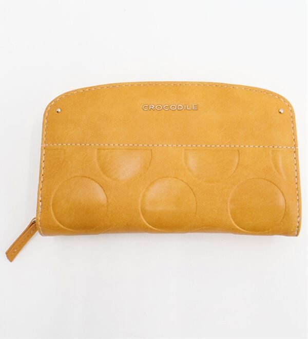 BELLUNA（ベルーナ）の「＜クロコダイル＞大きさが程よい！ドット柄財布（財布・パスケース）」｜イエロー