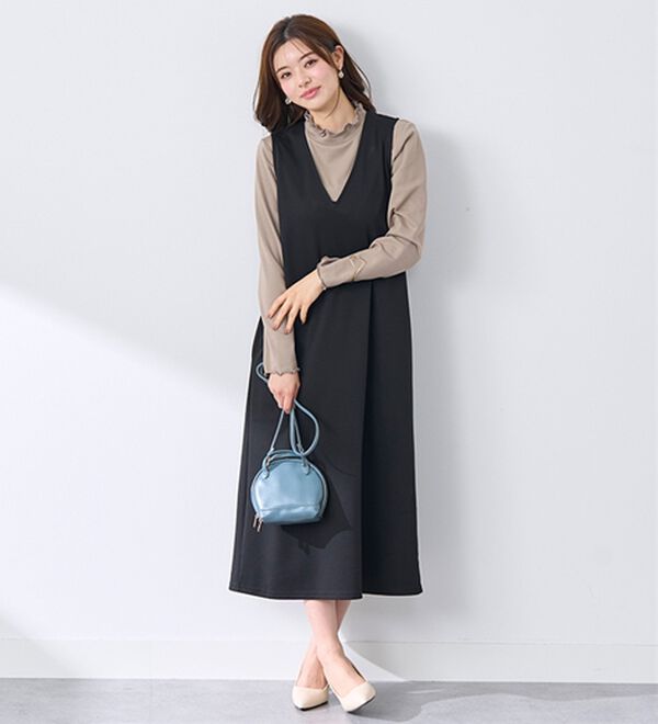 BELLUNA（ベルーナ）の「衿異素材ダブルメロープルオーバー（カットソー）」｜詳細画像