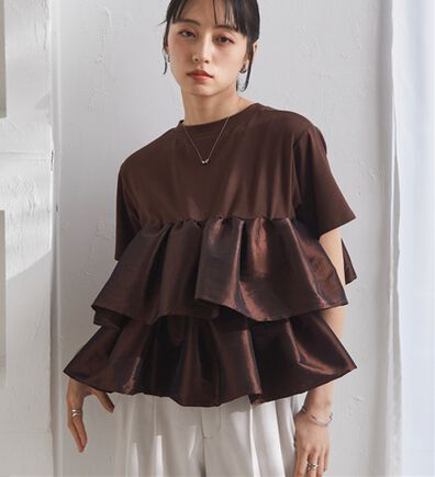 RANAN（ラナン）の「シャイニーフリルTシャツ（Tシャツ）」