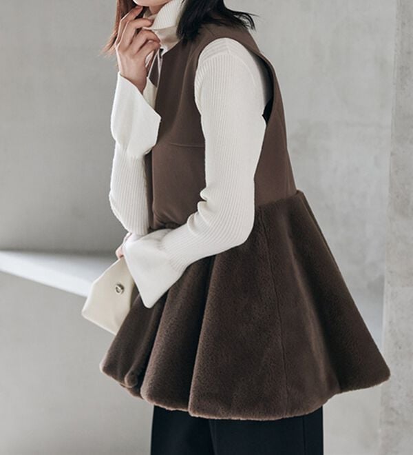 RANAN（ラナン）の「ペプラムファー切替ジレ（ジレ）」｜詳細画像