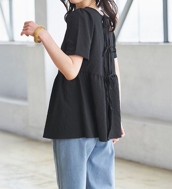 RANAN（ラナン）の「ひんやり！前後２ＷＡＹリボンデザインブラウス（ブラウス）」｜詳細画像