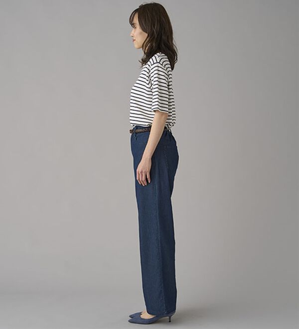 BELLUNA（ベルーナ）の「【チラシ掲載】新感覚！メッシュデニムワイドパンツ（フルレングスパンツ）」｜詳細画像