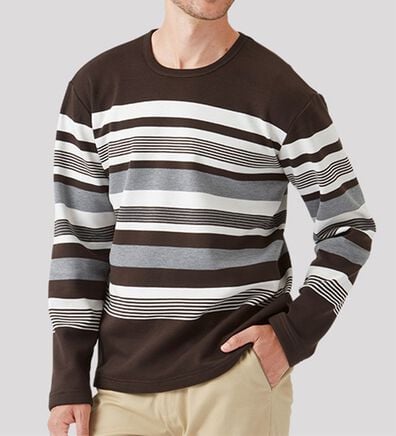 「裏ベロアボーダートレーナー（メンズトレーナー）」