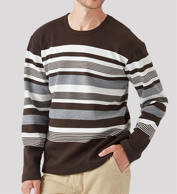 「裏ベロアボーダートレーナー（メンズトレーナー）」｜詳細画像