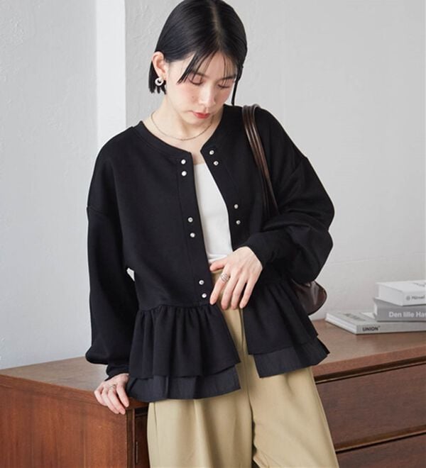 RANAN（ラナン）の「フリルぺプラムショートカーデ（パーカー）」｜詳細画像