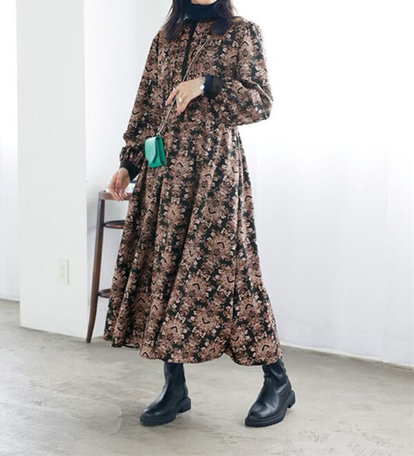 GeeRA（ジーラ）の「大人プリントロングワンピース（ロングワンピース）」｜詳細画像