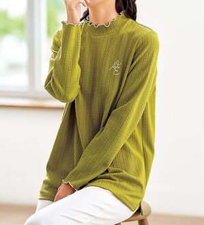 BELLUNA（ベルーナ）の「＜ＥＬＬＥ　Ａｃｔｉｖｅ＞配色使いジャカードプルオーバー（カットソー）」｜ライムイエロー