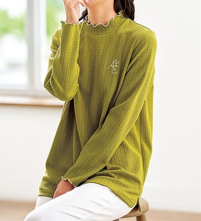 BELLUNA（ベルーナ）の「＜ＥＬＬＥ　Ａｃｔｉｖｅ＞配色使いジャカードプルオーバー（カットソー）」