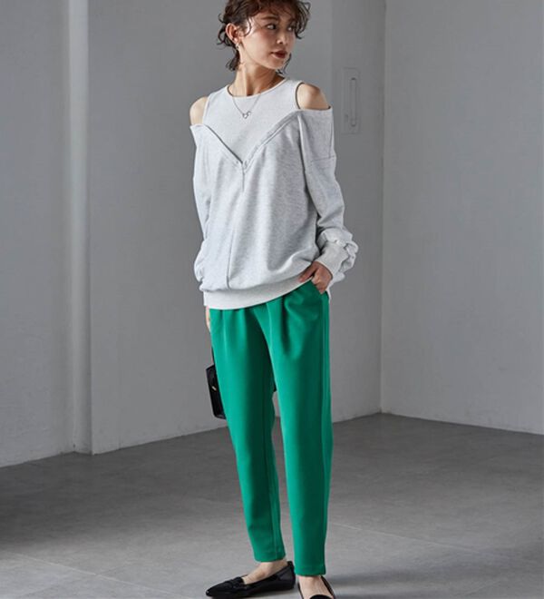 RANAN（ラナン）の「【選べる股下】美脚シルエットタックパンツ（股下６１・６５ｃｍ）（フルレングスパンツ）」｜詳細画像