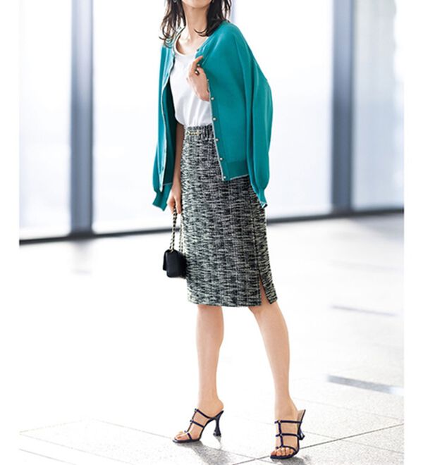 RANAN（ラナン）の「カットツイードナロースカート（ひざ丈スカート）」｜詳細画像