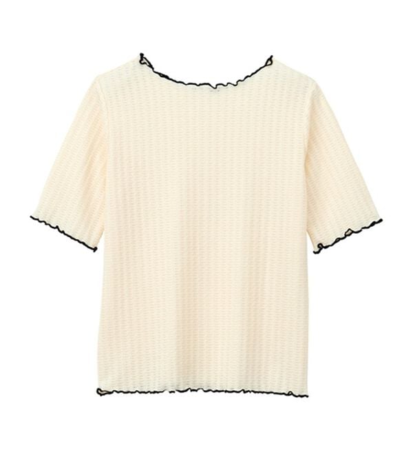 GeeRA（ジーラ）の「配色メロー５分袖表面感カットソー（カットソー）」｜詳細画像