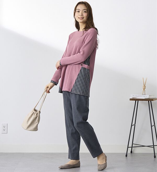 BELLUNA（ベルーナ）の「綿１００％やわらかゆるパンツ（フルレングスパンツ）」｜詳細画像