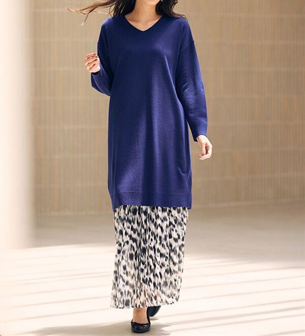 RANAN（ラナン）の「カシミヤタッチニットチュニックワンピース（チュニック）」｜詳細画像