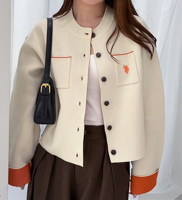 RANAN（ラナン）の「＜U.S.POLO ASSN.＞Ｗフェイスバイカラーカーディガン（ニットカーディガン）」｜詳細画像