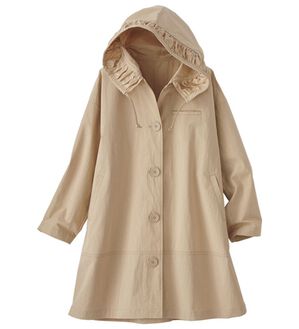 BELLUNA（ベルーナ）の「綿ナイロン素材ギャザーフードデザインジャケット（その他ジャケット）」｜ベージュ