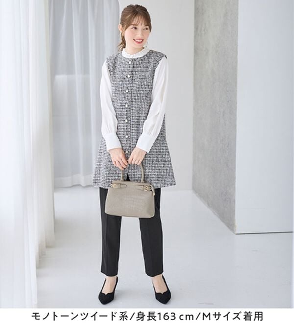 alotta（アロッタ）の「【ブラウス付き３点セット】洗える！美ラインジレセットスーツ（パンツスーツ）」｜詳細画像