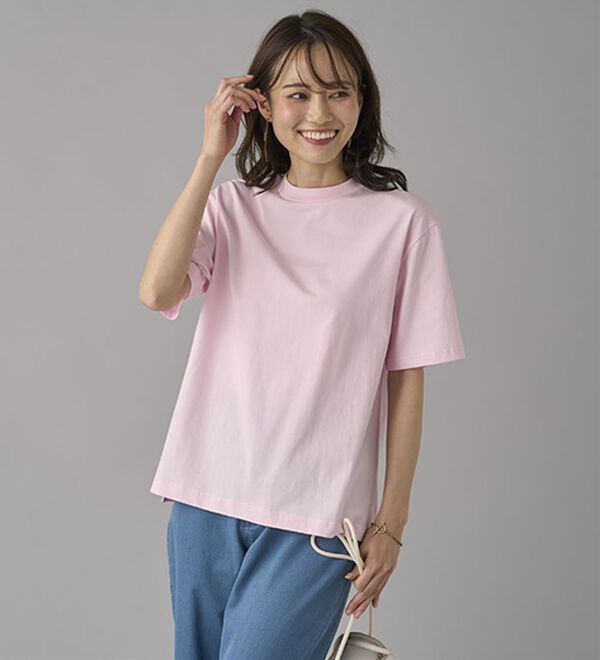 BELLUNA（ベルーナ）の「【選べる袖丈】＜エアリーアイスコットン＞オーバーサイズＴシャツ（カットソー）」｜詳細画像