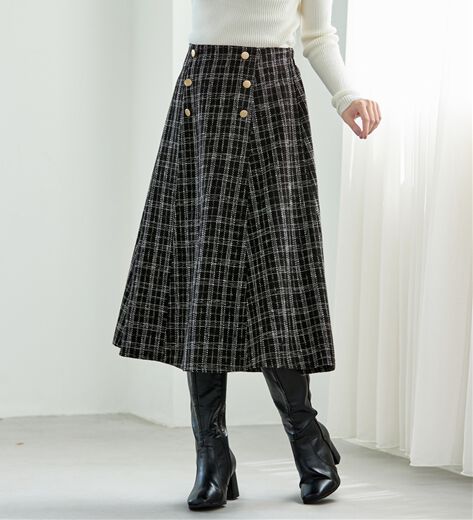 herlipto ヘミングウェイ チェックツイード ロングスカート M
