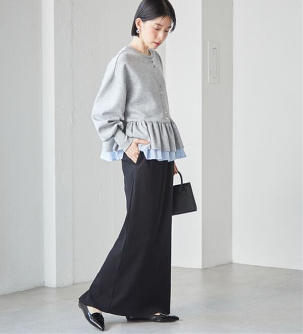 RANAN（ラナン）の「セルフカットリブロングナロースカート（ロングスカート）」｜詳細画像