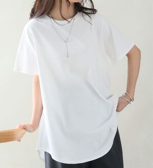 A HAPPY MARILYN（アハッピーマリリン）の「【Ｌ～９Ｌ】綿１００％！まるで魔法のお腹カバー裾フレアＴシャツ（Tシャツ）」｜オフ