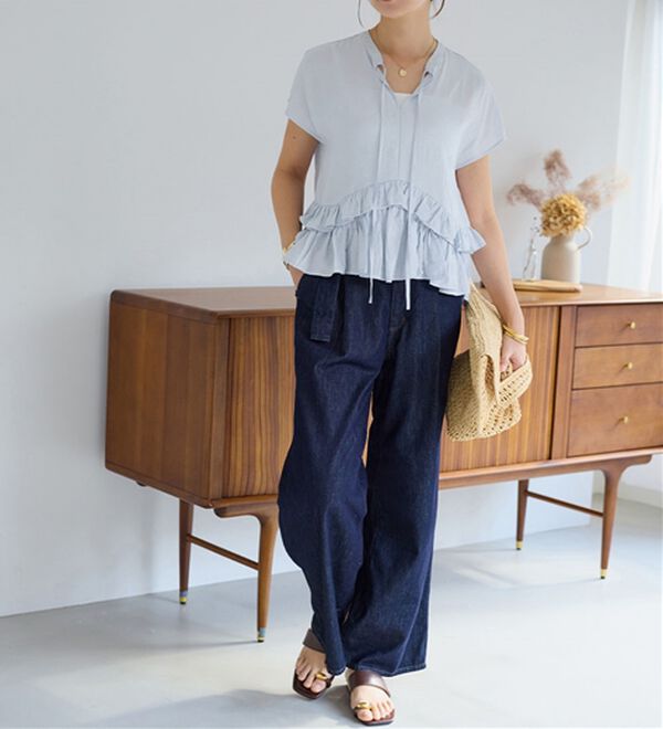 alotta（アロッタ）の「裾ティアードキーネックブラウス（ブラウス）」｜詳細画像