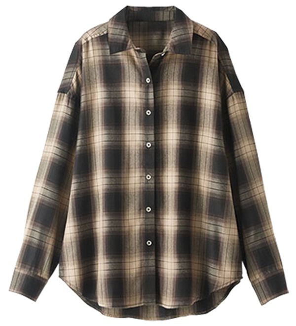BELLUNA（ベルーナ）の「サラッと軽い！チェック柄シャツチュニック（シャツ）」｜詳細画像