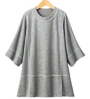 ルフラン（ルフラン）の「汗ジミ対策！ちょいかわプルオーバー（カットソー）」｜杢グレー